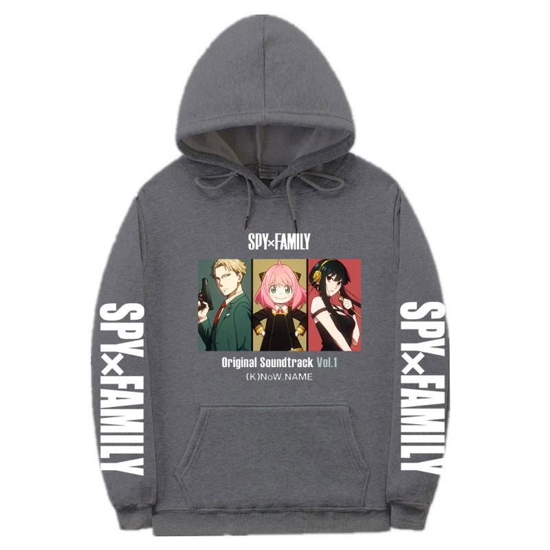 Spy X Family Anime Printed Hoodie Men Women Unisex Oversized Fleece Sweatshirt With Ribbed Hem
