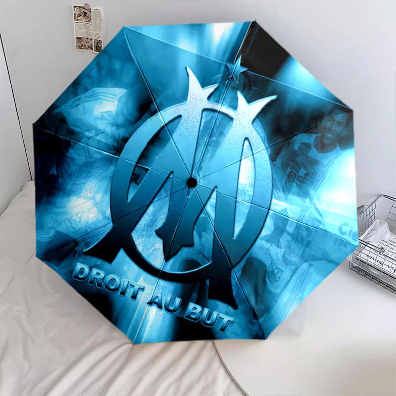 Blue Star Football Emblem Folding umbrella Suitable for all seasons travel Sun umbrella printing outdoor