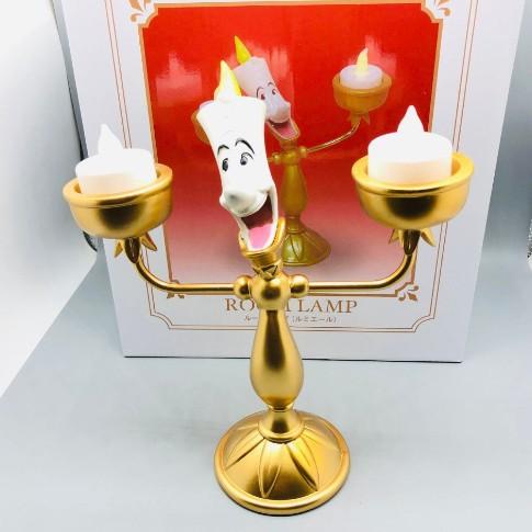 Anime Figure Beauty And The Beast Lumiere Night Light Candlestick Cogsworth Clock Desktop Decoratio Toys Durable Gift