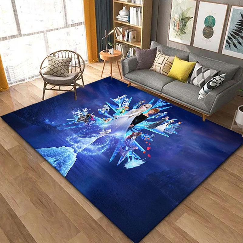 Frozen cartoon print decorative rug/doormat, suitable for entrances, balconies, kitchens, and bedrooms.