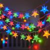 10М 80 светодиодов Звездная гирлянда Мерцающие гирлянды Питание от батареек Рождественская лампа Праздничная Рождественская вечеринка Свадьба Декоративные сказочные огни