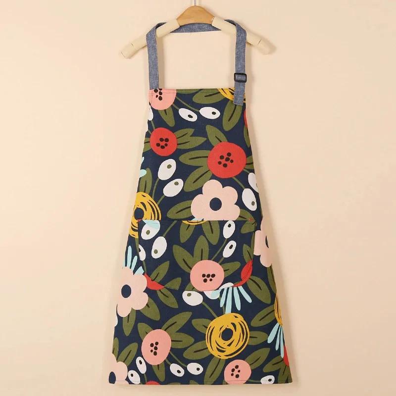 1 шт. фартуки модные хлопчатобумажные ткани водонепроницаемые утолщенные грязеотталкивающие кухонные фартуки и домашняя рабочая одежда садовая рабочая одежда