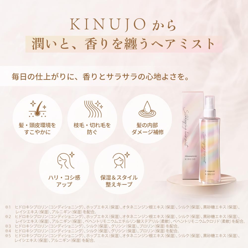 KINUJO Silkkeeping Туман для волос Стайлинг-туман Уход Восстанавливает повреждения и придает волосам Подарок [Официальный] Блеск, Уход,