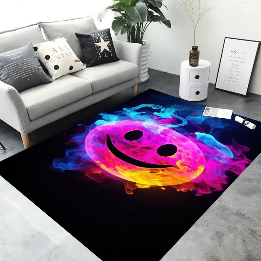 3D Граффити Смайлик Ковер Ковер для Гостиной Спальни Дивана Придверный Коврик Украшение Детская Игровая Нескользящий Напольный Коврик