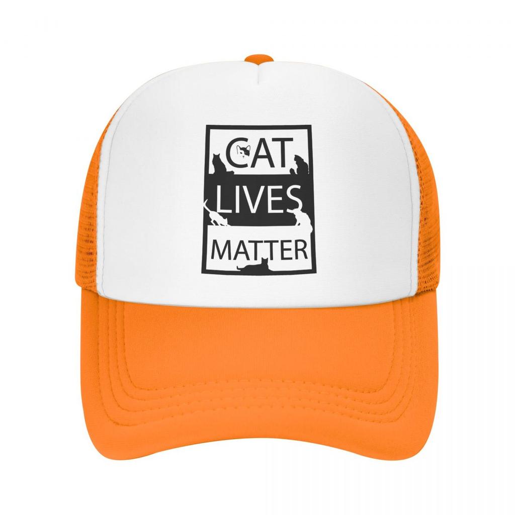 Cat Lives Matter Funny Baseball Caps Mesh Hats Casquette Sport Unisex Women Caps