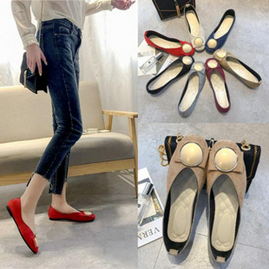 2021 Fashion Women's Plus Size Square Toe Loafers - Comfortable Flat Single Shoes, Hot Style Size 43