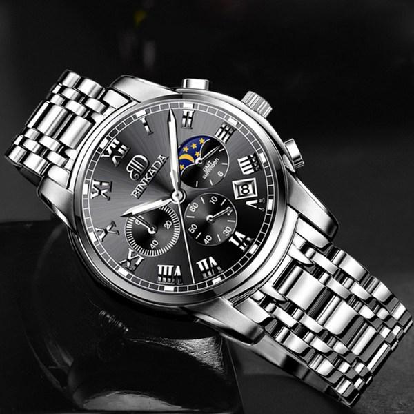 BINKADA Мужские металлические часы Мужские металлические часы Металлические наручные часы Мужские роскошные часы Металлические часы