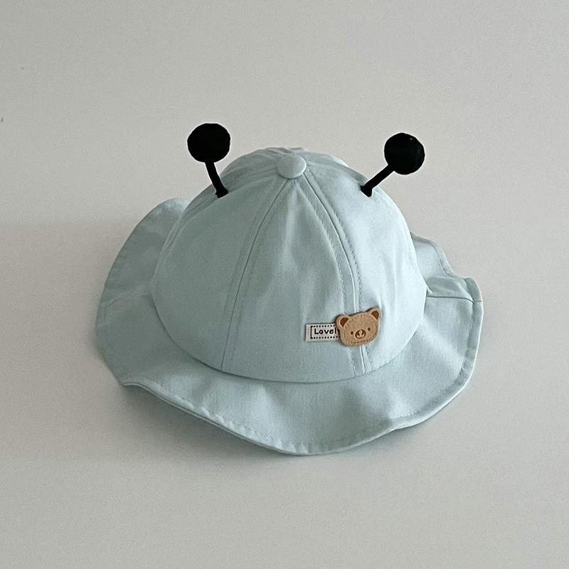 Cute Cartoon Baby Bucket Hat Summer Wide-brim Fisherman Cap for Toddler Boy Girl Solid Color Kawaii Kids Panama Sun Hats