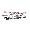 3D Chrome Red Black Logo Space X Emblem Letters Car Trunk Badge Decal For Tesla Model Y Model 3 Space X Sticker Accessories