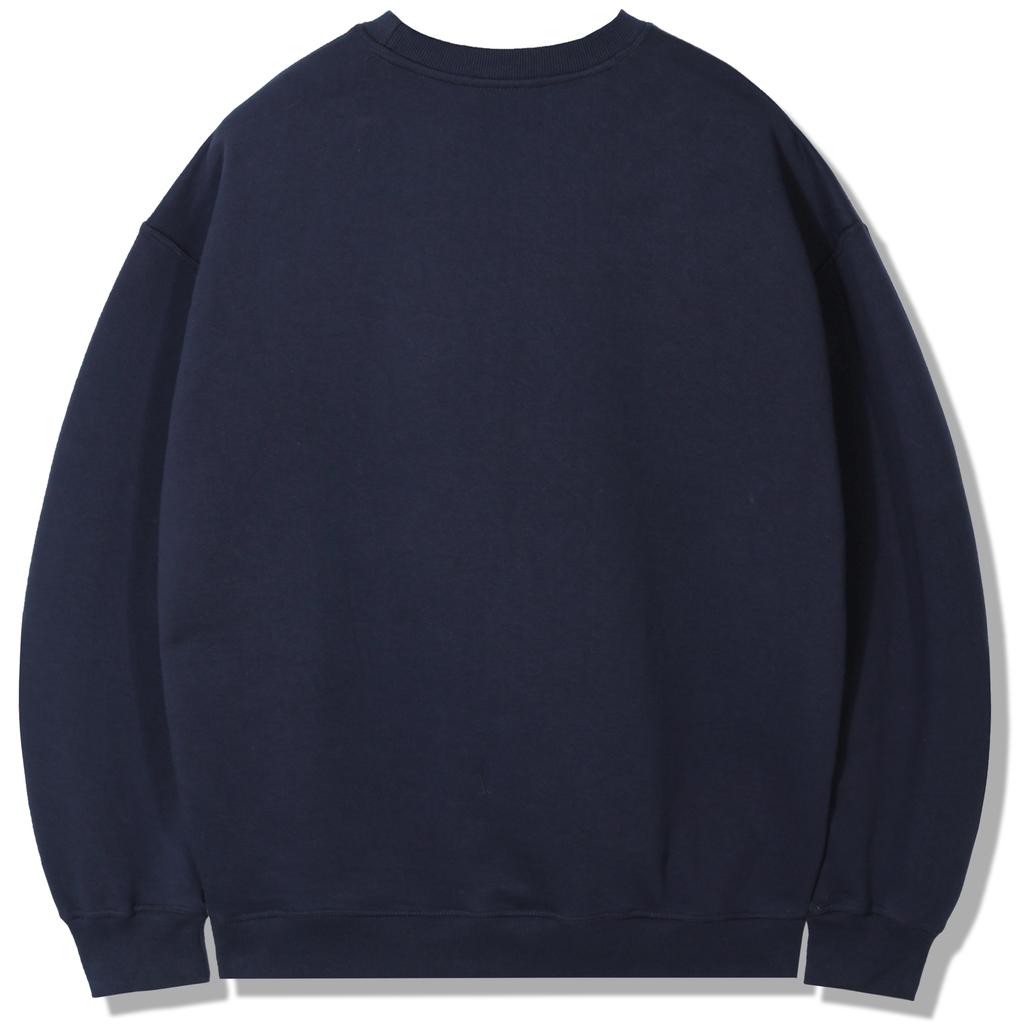 GUBIN Lettering Logo Basic Sweatshirt - Navy