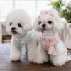 Pet Spring Embroidery Comfortable Lace Princess Skirt Pleated Skirt Teddy Cute Vest Dog Dresses for Small Dogs Puppy Clothes