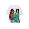 Women Summer Girl Print Cotton Oversized T Shirt Short Sleeve Long Tee Shirt Wear Top