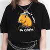 Capybara T Shirt Women Print Summer White Top Cotton T-shirt Graphic Tees Women Vintage Streetwear 90s Plus Size Tshirt Female