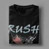 Men's Band Rush T Shirt Pure Cotton Tops Humorous Short Sleeve O Neck Tees Original T-Shirt