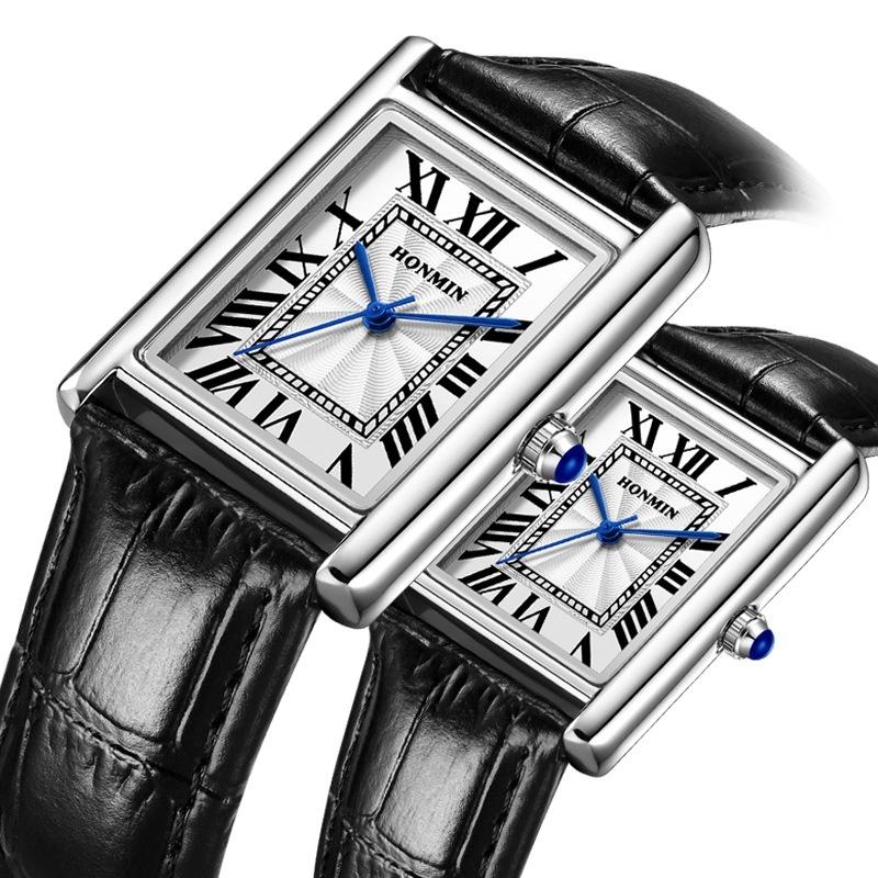 New Elegant Watches for Women and Men Fashion Leather Strap Waterproof Quartz Wristwatches Couple's Watches Gifts Drop Shipping