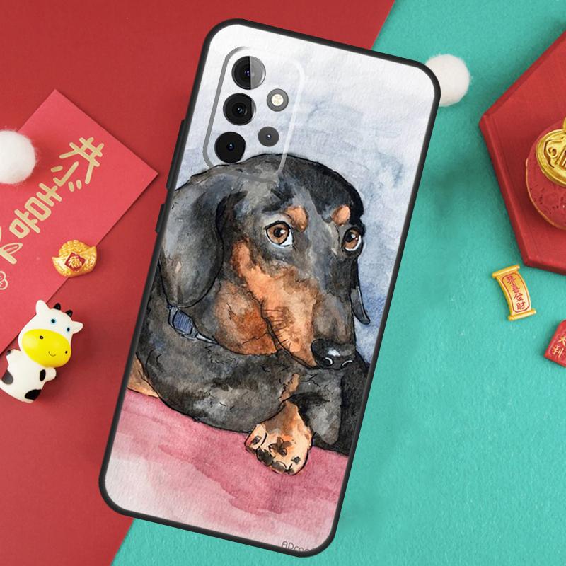 Мультяшный чехол такса сосиска для Samsung Galaxy A13 A33 A53 A15 A25 A35 A55 A54 A34 A14 A71 A51 A12 A32 A52