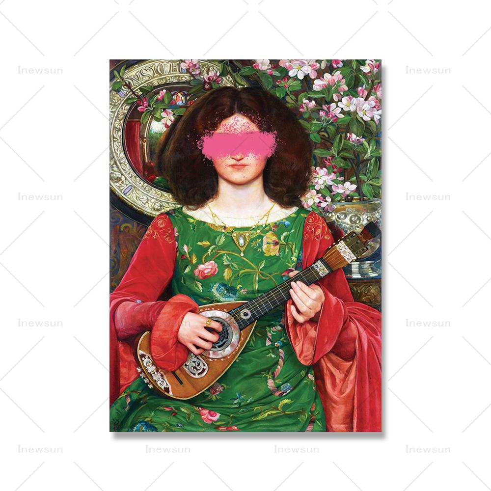 Измененный винтажный модный художественный принт женский портрет максималистский постер модные цветные настенные картины для декора спальни и гостиной