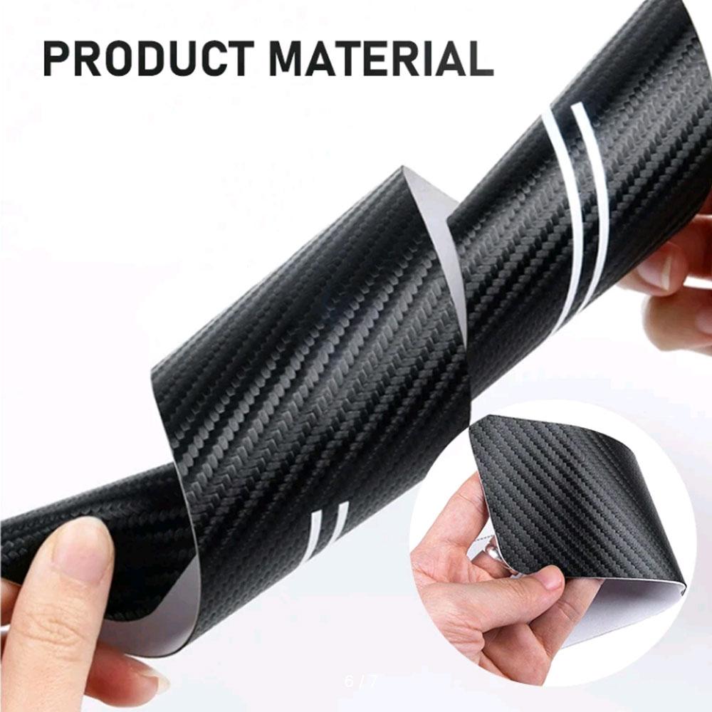 4Pcs Fashion New Styling Universal Imitation Carbon Fiber Leather Car Door Sill Protection Strip Decorative Car Interior Sticker