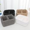 3pcs Handmade Straw Woven Soft Round Paper Rope Storage Basket for Organizing Decorative Storage Bins Office Storage Box
