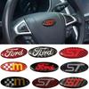 Car Sticker Carbon Fiber Car Steering Wheel Stickers for Ford Mondeo Mk3 Escape Ecosport Edge Focus Ranger Fiesta Kuga Roush Emb