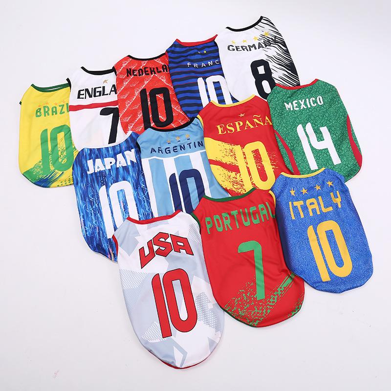 Pet Soccer Team Dog Vest Teddy Summer Clothing Pomeranian Bi Bear Puppy Clothing Cat Pet Clothing Thin