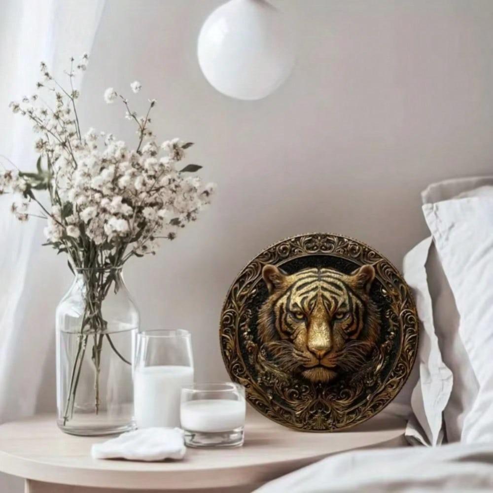 3D Металлическая настенная art Тигр Декор для дома Вечеринка Хэллоуин Подарок