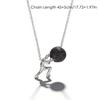 Man Pushing Stone Sisyphus Necklace Personality Simple Pendant Necklace Silver Color Perseverance Symbol Jewelry Accessories