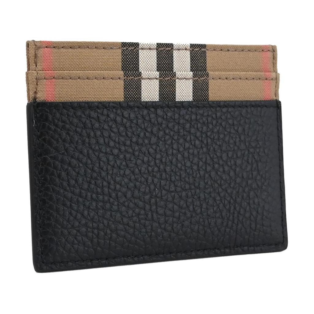 Burberry Классический кожаный кошелек с принтом и логотипом, унисекс и парный стиль, черный