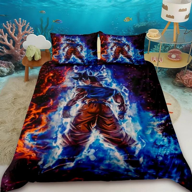 Подростковое постельное белье с Гоку из Dragon Ball, мультяшный комплект с пододеяльником, размер Twin King, для общежития, спальни, домашний декор