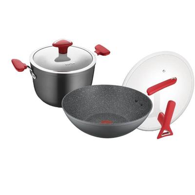Набор вок и кастрюли для супа Supor Fiery Red Dot с антипригарным покрытием