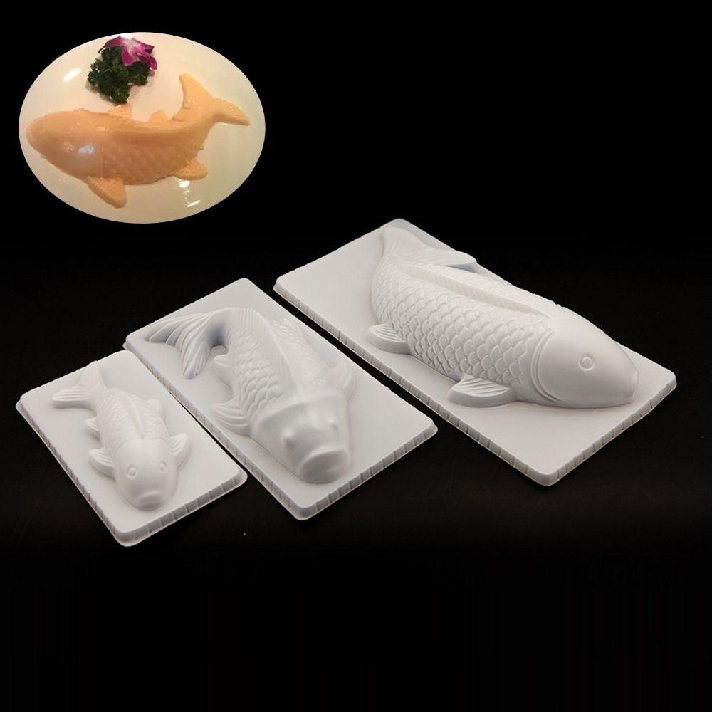 White Carp Shape Easy Demold Sugarcraft PP Material Baking Tool Pudding DIY Jelly Mould Fish Mold
