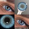 AMARA 1 пара цветных контактных линз годового использования, естественные линзы для карих глаз, серые контактные линзы с синими линзами, зеленые линзы для глаз