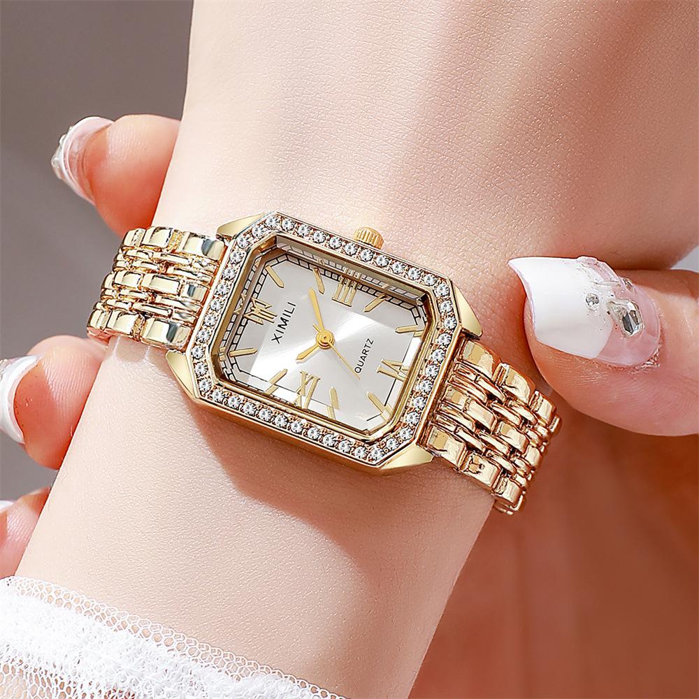 Light Luxury Brand Watch Women Business Simple Diamond Gold Watches Casual Female Student Fashion Quartz Clock Wristwatches