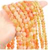Модный натуральный камень, матовый оранжевый агат с трещинами, очаровательные свободные бусины, круглые бусины «сделай сам», ювелирные аксессуары