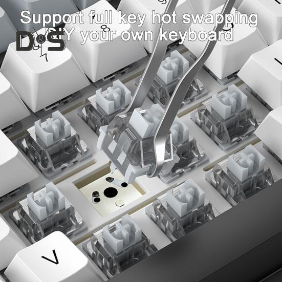 Механическая клавиатура Совместимость с Bluetooth/2.4G/Type-C Проводное подключение Трехрежимное подключение Полноразмерная клавиатура с возможностью горячей замены 81 клавиша