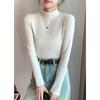 Women's Solid Color Solid Color Semi High Neck Slim Fit Base Shirt With Long Sleeve Tight T-shirt