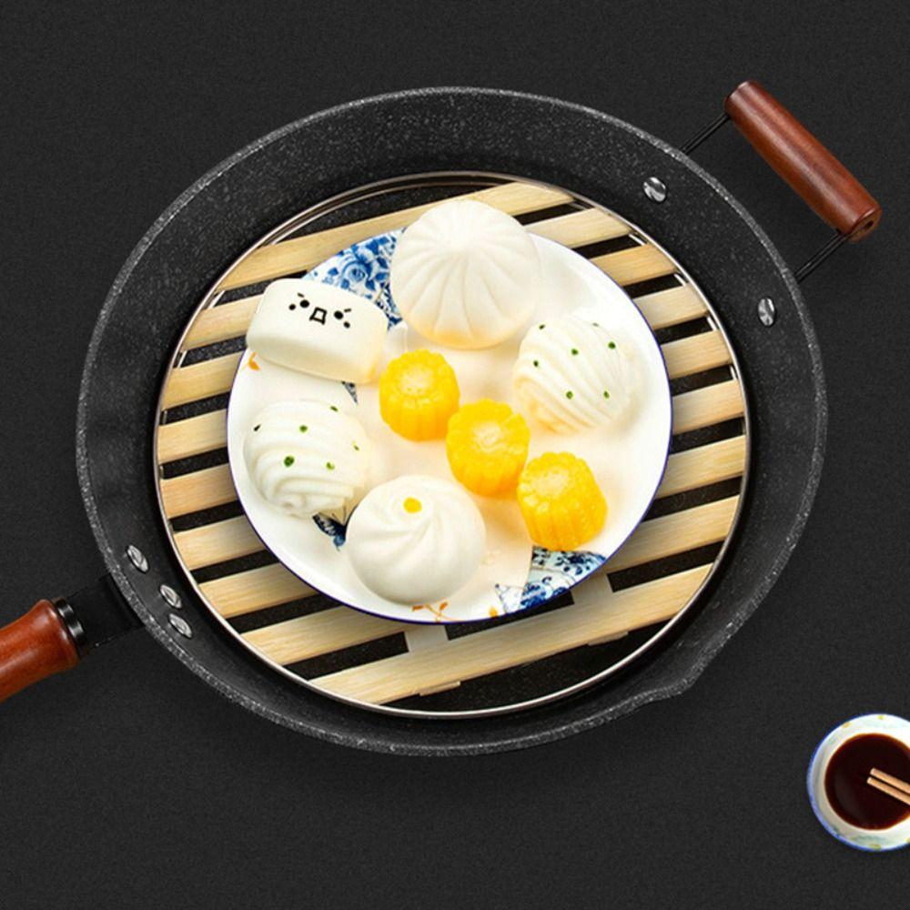 Водонепроницаемый поднос для варки на пару, бамбуковая решетка, подставка для варки на пару, корзина для варки на пару