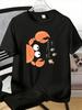 Unisexs Tee Cartoon Crab Fishing Little Fish Print Cotton Short Sleeve Male Casual Streetwear Outdoor Daily Basic Fashion Top