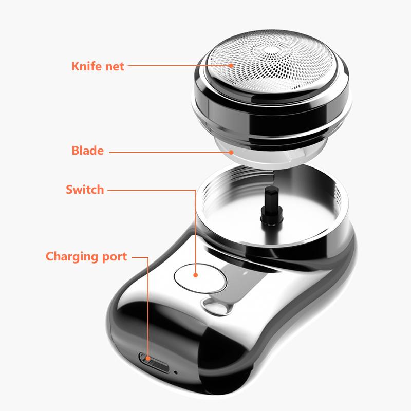 Мини-электробритва с зарядкой через USB, портативный высокоскоростной мотор, моющийся для мужчин, 100 мАч, для путешествий, Type-C, быстрая зарядка, поддержка перезарядки