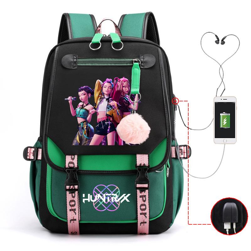 College Style Animation Cartoon Student Schoolbag Junior High School Multi-Functional Large Capacity Leisure Backpack