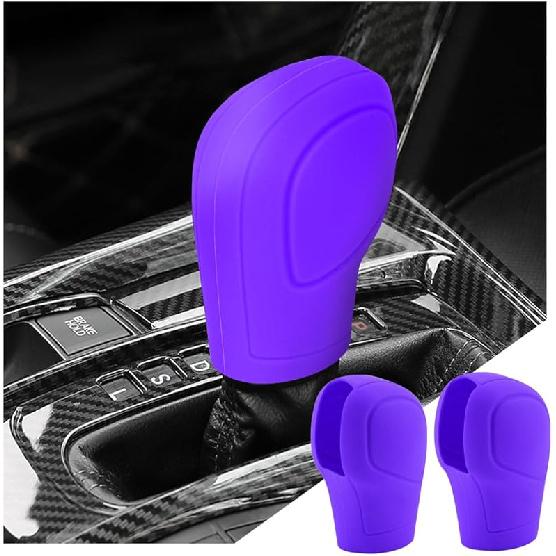 Zipelo 2 Pack Car Gear Shift Knob Cover, Anti-Slip Auto Knob Gear Stick Protector, Comfortable Silicone Handbrake Shifter Cover For Men Women,
