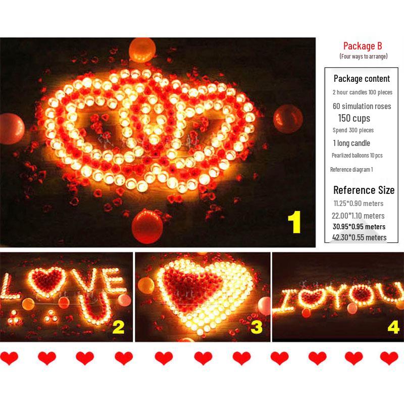 Циси День святого Валентина Романтические свечи-розы в форме сердца для признания в любви, предложения руки и сердца или украшения на день рождения.