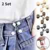 2 Set Nail-free Metal Jeans Button Snaps Detachable Pants Clips Buttons Pins DIY Waist Tightener Clothing Buckles Sewing Tools