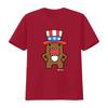 Футболка Domo Kun с синим американским шляпой Дяди Сэма Размер L 100% Хлопок Новый винтаж Стиль washed homme