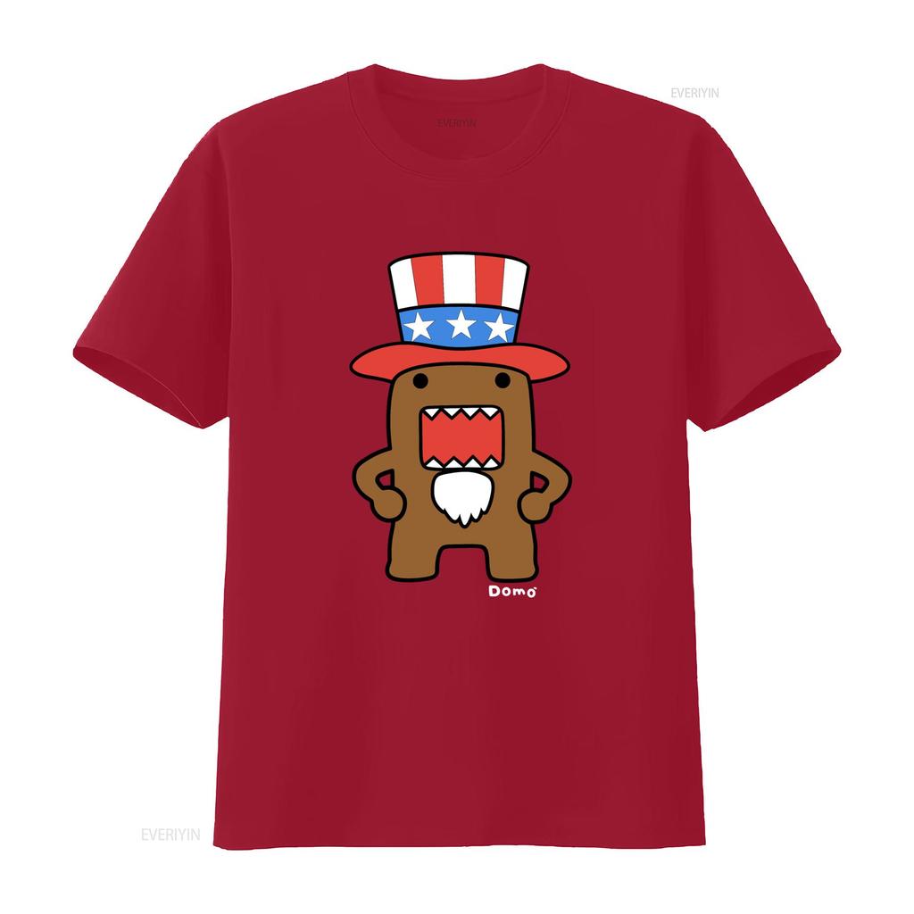 Футболка Domo Kun с синим американским шляпой Дяди Сэма Размер L 100% Хлопок Новый винтаж Стиль washed homme