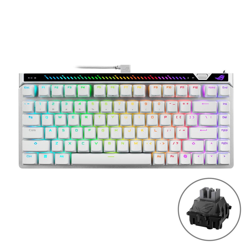 ASUS ROG Falchion Ace 75 HE White / 75% Layout Gaming Keyboard / ROG HFX V2 Magnetic Switches / Rapid Triggers / Up to 8000Hz / USB Wired / PBT