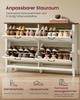 VASAGLE LIRY Collection – Shoe Cabinet with 4 Flip-Down Doors, Freestanding Narrow Shoe Rack, for Entryways, Country Style