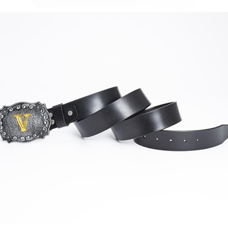 Ремень с буквой Z, мужской, гладкий, пряжка, чистая коровья кожа, индивидуальный молодежный ремень для джинсов, мужской ремень