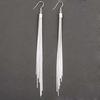 Women Fashion Jewelry Silver Color Long Hook Tassels Drop Dangle Earrings