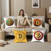 Биткоин Криптовалюта Btc Наволочка Плюшевая Ткань Мягкая Двусторонняя Печать Наволочка для Подушки Дивана Наволочки для Декоративных Подушек